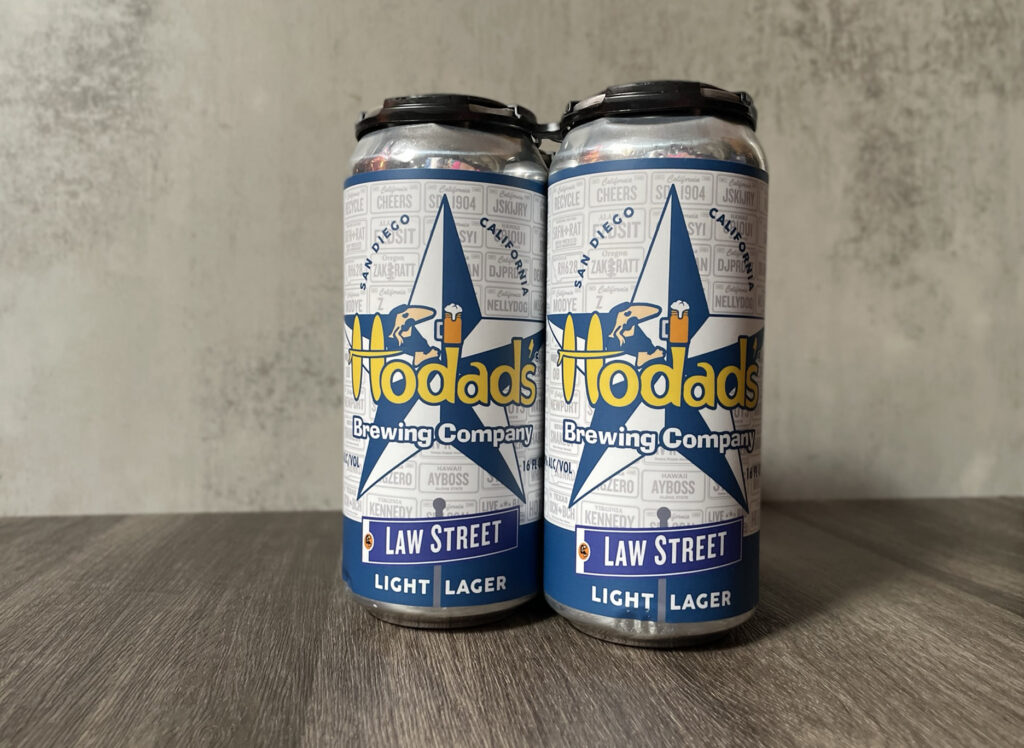 Hodads brewing Law Street Lager 4-packs to go